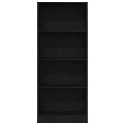 Berkfield Home Black Oak Bookcase - 60 x 24 x 143 cm - Made from Engineered Wood - thumbnail 6