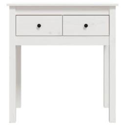 Berkfield Home Beautiful Console Table White 70x35x75 cm Solid Wood Pine - Size: 70 x 35 x 75 cm - thumbnail 6