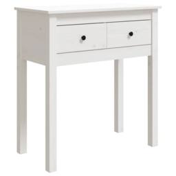 Berkfield Home Beautiful Console Table White 70x35x75 cm Solid Wood Pine - Size: 70 x 35 x 75 cm - thumbnail 3