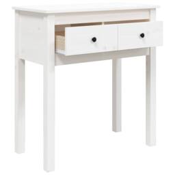 Berkfield Home Beautiful Console Table White 70x35x75 cm Solid Wood Pine - Size: 70 x 35 x 75 cm - thumbnail 7