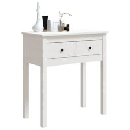 Berkfield Home Beautiful Console Table White 70x35x75 cm Solid Wood Pine - Size: 70 x 35 x 75 cm - thumbnail 4