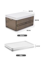 Living and Home 7 Dividers Folding Clothes Organiser Wardrobe Drawer Storage Box with Lid in Brown - thumbnail 6
