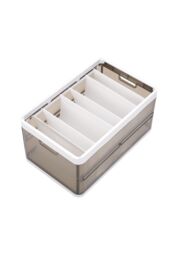 Living and Home 7 Dividers Folding Clothes Organiser Wardrobe Drawer Storage Box with Lid in Brown - thumbnail 5