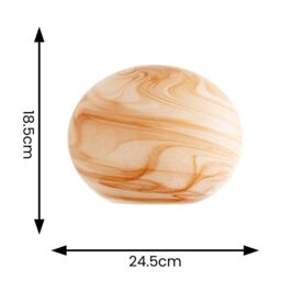 ValueLights Sookie Alabaster Marble Effect Glass Easy Fit Pendant Lamp Shade with LED Bulb in Cream - thumbnail 5