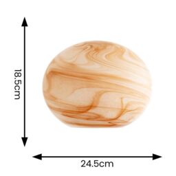 ValueLights Sookie Alabaster Marble Effect Glass Easy Fit Pendant Lamp Shade with LED Bulb in Cream - thumbnail 7