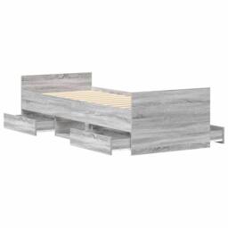 Berkfield Home Bed Frame with Headboard & Footboard Grey Sonoma 90x200 cm - thumbnail 5