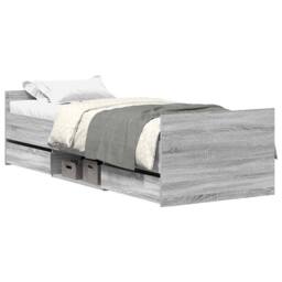 Berkfield Home Bed Frame with Headboard & Footboard Grey Sonoma 90x200 cm - thumbnail 1