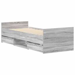 Berkfield Home Bed Frame with Headboard & Footboard Grey Sonoma 90x200 cm - thumbnail 3