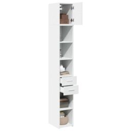 Berkfield Home Slim Storage Cabinet White 30x42.5x225 cm Engineered Wood - thumbnail 3