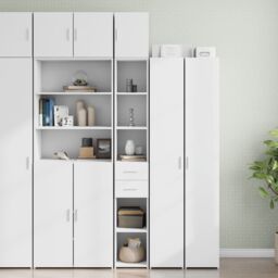 Berkfield Home Slim Storage Cabinet White 30x42.5x225 cm Engineered Wood - thumbnail 1