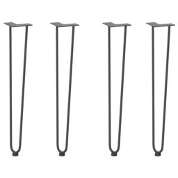 Berkfield Home Hairpin Table Legs 4 pcs Anthracite 72 cm Solid Steel in Black - thumbnail 2