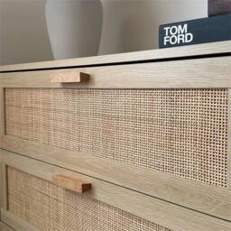 KORVIXA Rattan 3 Drawer Chest Drawers Cabinet in Beige - Size: 0.6m2 - thumbnail 3