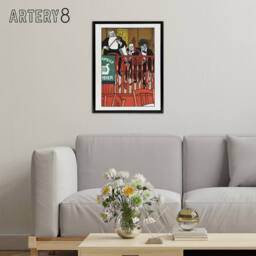 "Artery8 Salon Orchestra Meier Musicians Moriz Jung Framed Canvas Wall Art - Size: W12"" x H16""" - thumbnail 3