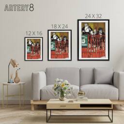 "Artery8 Salon Orchestra Meier Musicians Moriz Jung Framed Canvas Wall Art - Size: W12"" x H16""" - thumbnail 4