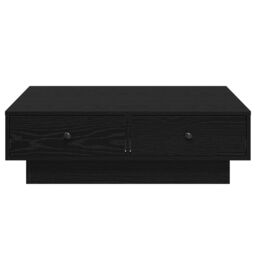 Berkfield Home Coffee Table Black oak Engineered wood 90 x 90 x 28 cm - thumbnail 5