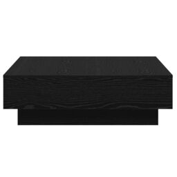 Berkfield Home Coffee Table Black oak Engineered wood 90 x 90 x 28 cm - thumbnail 6