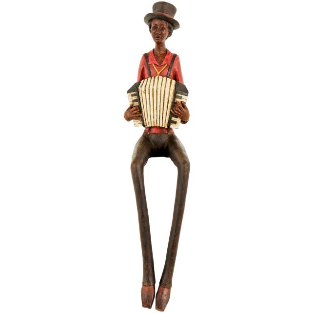 Hill Interiors Sitting Jazz Band Accordionist in Brown - image 1