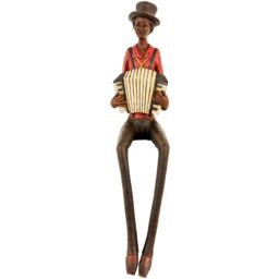 Hill Interiors Sitting Jazz Band Accordionist in Brown - thumbnail 1