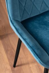 FurnitureboxUK Giovani 4 Grey Dining Table & 4 Pesaro Black Leg Chairs in Blue - thumbnail 5