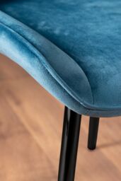 FurnitureboxUK Giovani 4 Grey Dining Table & 4 Pesaro Black Leg Chairs in Blue - thumbnail 4