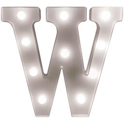 mysmartbuy Battery Powered 3D Letter W LED Light - Freestanding or Wall Mounted Alphabet Lighting Home or Party Decoration - H22 x W14 x D3cm in White - thumbnail 1