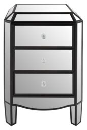 Orsina Glamorous Design 3 Drawer Mirrored Chest, Mirrored Surfaces Sturdy Chest, Ample Storage Chest Of Drawers in Silver - thumbnail 5