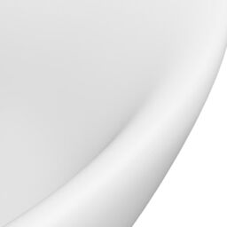 Berkfield Home Luxury Basin Overflow Oval Matt White 58.5x39 cm Ceramic - thumbnail 5