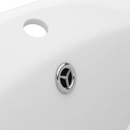 Berkfield Home Luxury Basin Overflow Oval Matt White 58.5x39 cm Ceramic - thumbnail 6