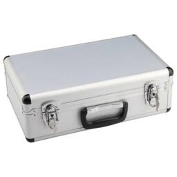 Nordara Large Hard Aluminium Flight Case Lockable Storage Box with Foam in Silver