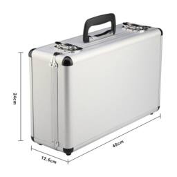 Nordara Large Hard Aluminium Flight Case Lockable Storage Box with Foam in Silver - thumbnail 2
