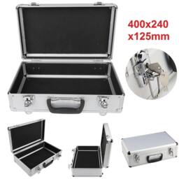 Nordara Large Hard Aluminium Flight Case Lockable Storage Box with Foam in Silver - thumbnail 3