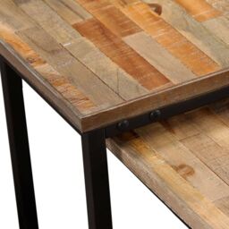 Berkfield Home Nesting Coffee Table Set 2 Pieces Solid Reclaimed Teak in Brown - thumbnail 4