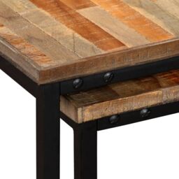 Berkfield Home Nesting Coffee Table Set 2 Pieces Solid Reclaimed Teak in Brown - thumbnail 6