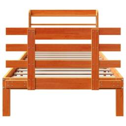 Berkfield Home Bed Frame with Headboard without Mattress Wax Brown 100x200 cm - thumbnail 5