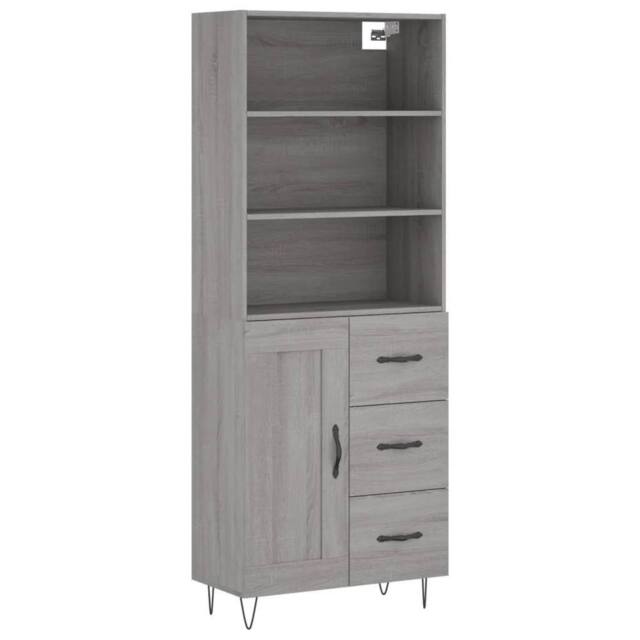 Berkfield Home Highboard Grey Sonoma 69.5x34x180 cm Engineered Wood - image 1