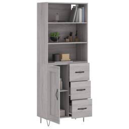 Berkfield Home Highboard Grey Sonoma 69.5x34x180 cm Engineered Wood - thumbnail 3