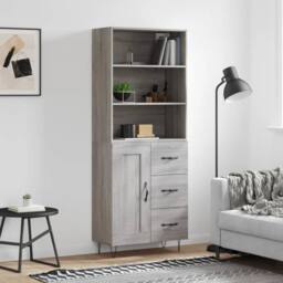 Berkfield Home Highboard Grey Sonoma 69.5x34x180 cm Engineered Wood - thumbnail 2