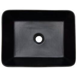 Berkfield Home Countertop Basin Black & Brown Rectangular 46x35.5x13 cm Ceramic - thumbnail 6