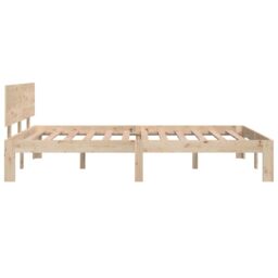 Berkfield Home Bed Frame Solid Wood 120x190 cm Small Double in Brown - thumbnail 5