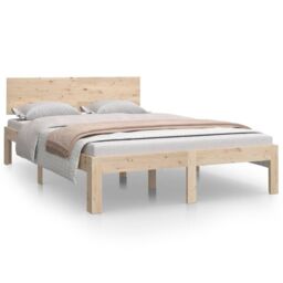 Berkfield Home Bed Frame Solid Wood 120x190 cm Small Double in Brown - thumbnail 2