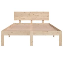 Berkfield Home Bed Frame Solid Wood 120x190 cm Small Double in Brown - thumbnail 4