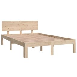 Berkfield Home Bed Frame Solid Wood 120x190 cm Small Double in Brown - thumbnail 3