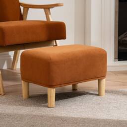 Scottish Everlastings Ltd Caramel Cord Foot Stool in Tan