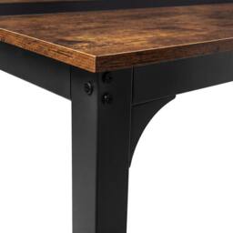 Levede Dining Table 4-6 Seater Retro Kitchen Adjustable Foot for Home, Walnut in Brown - thumbnail 6