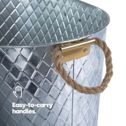 LIVIVO Polished Steel Ice Bucket Drinks Cooler Champagne Wine Bucket with Rope Handles for Parties & Entertaining in Metallic Silver - thumbnail 7