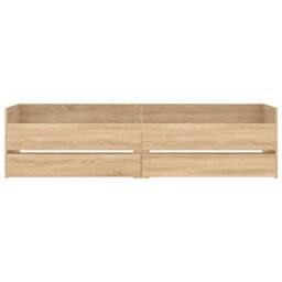 Berkfield Home Bed Frame with Drawers without Mattress Sonoma Oak 90x200 cm in Light Tan - thumbnail 6