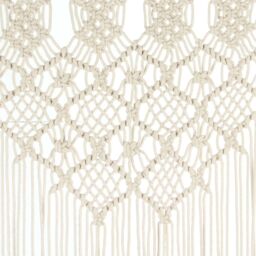 Berkfield Home Macrame Curtain 140x240 cm Cotton in Cream - thumbnail 4