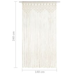 Berkfield Home Macrame Curtain 140x240 cm Cotton in Cream - thumbnail 5