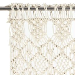 Berkfield Home Macrame Curtain 140x240 cm Cotton in Cream - thumbnail 3
