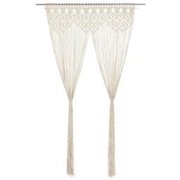 Berkfield Home Macrame Curtain 140x240 cm Cotton in Cream